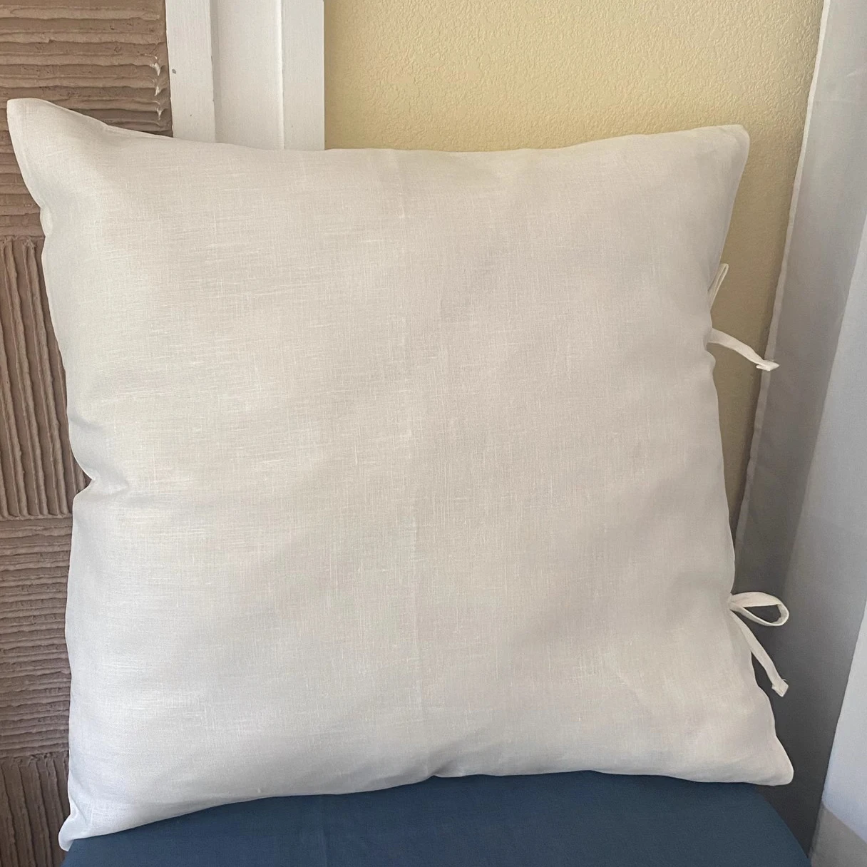 

100% Pure Linen Solid Color Soft Pillowcases with Tie for Bedroom,Bedding 50x75cm Pillow Cover