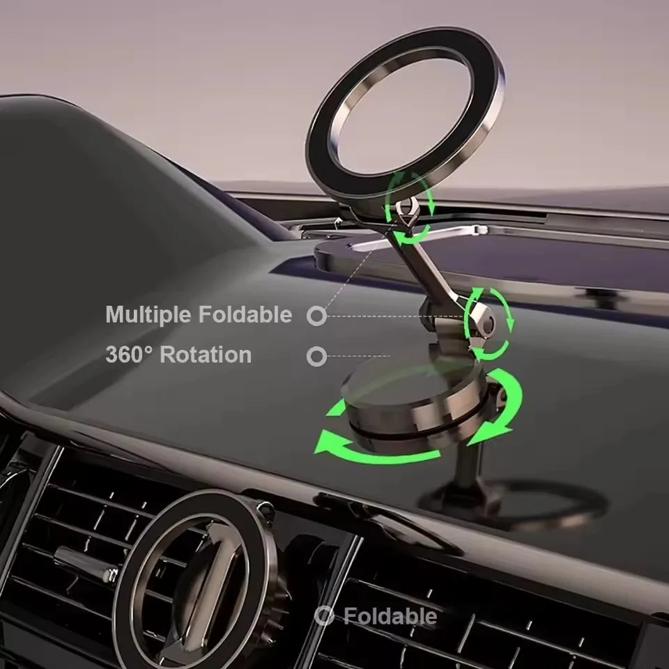Upgrade MagSafe Car Phone Holder Car Magnetic Phone Stand Strong Magnetic 360°Rotatable Foldable Metal Suction Cup Phone Mount - view 5