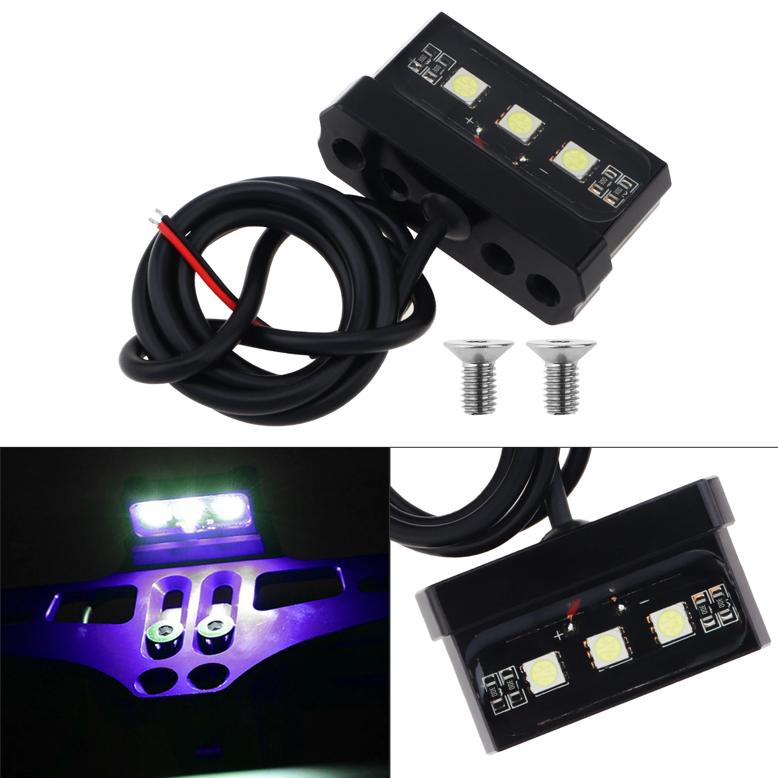 1pcs Motorcycle License Plate Light LED Mini 12V CNC Aluminum Alloy Waterproof Rear Tail Motorbike Light for License Plate image 4