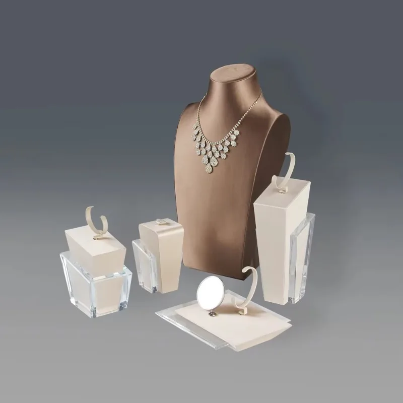 Luxury Acrylic Jewelry Display Stand Countertop Necklace Earrings Ring Watch Stand Suitable for Shop and Home Use