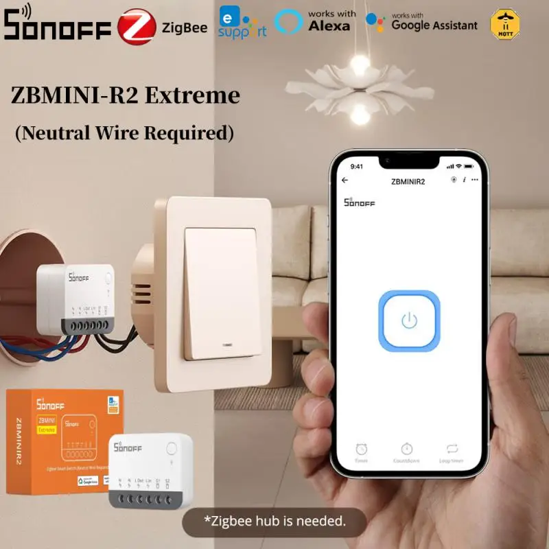 SONOFF ZBMINI Extreme Zigbee ZBMINI-R2 Smart Switch Module Neutral Wire Required Smart Home 2way Control Alexa Google Home 2MQTT