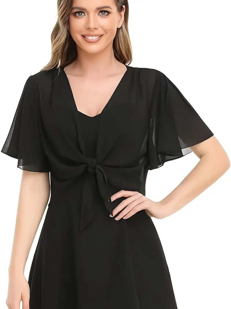 

Summer 2025 women's short top soft chiffon with a front opening transparent short-sleeved short cardigan