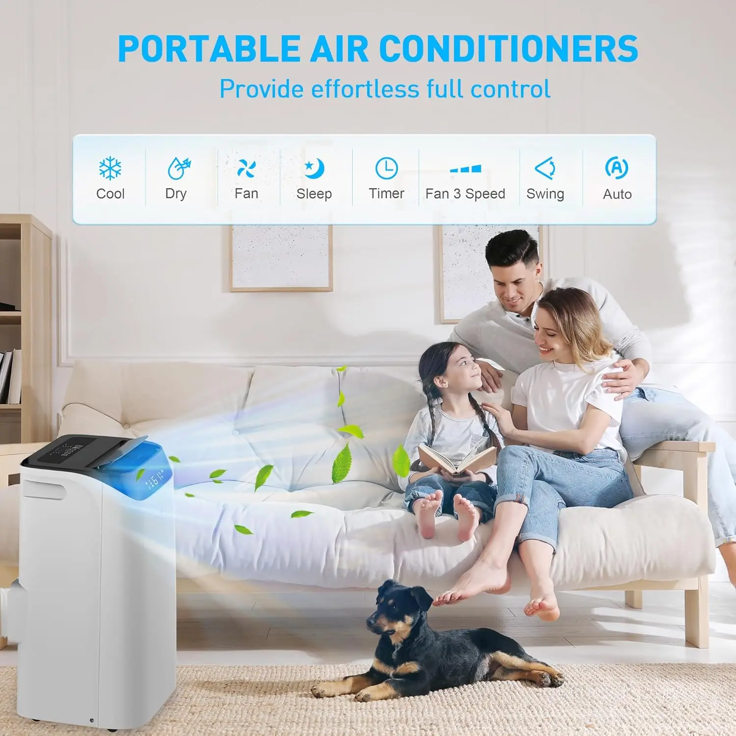 12,000 BTU Portable Air Conditioner Cools Up to 500 Sq.Ft, 3-IN-1 Energy Efficient Portable AC Unit with Remote Control NEW USA