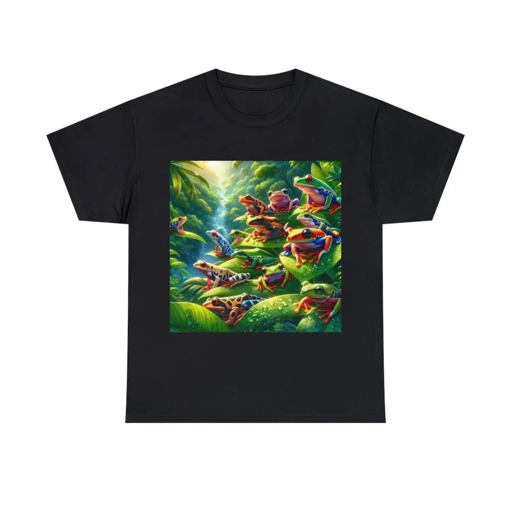 Tree frog Animal art T-shirt Rainforest conservation   T-shirts For Men Clothing Women Short Sleeve Tees High Quality 100%Cotton