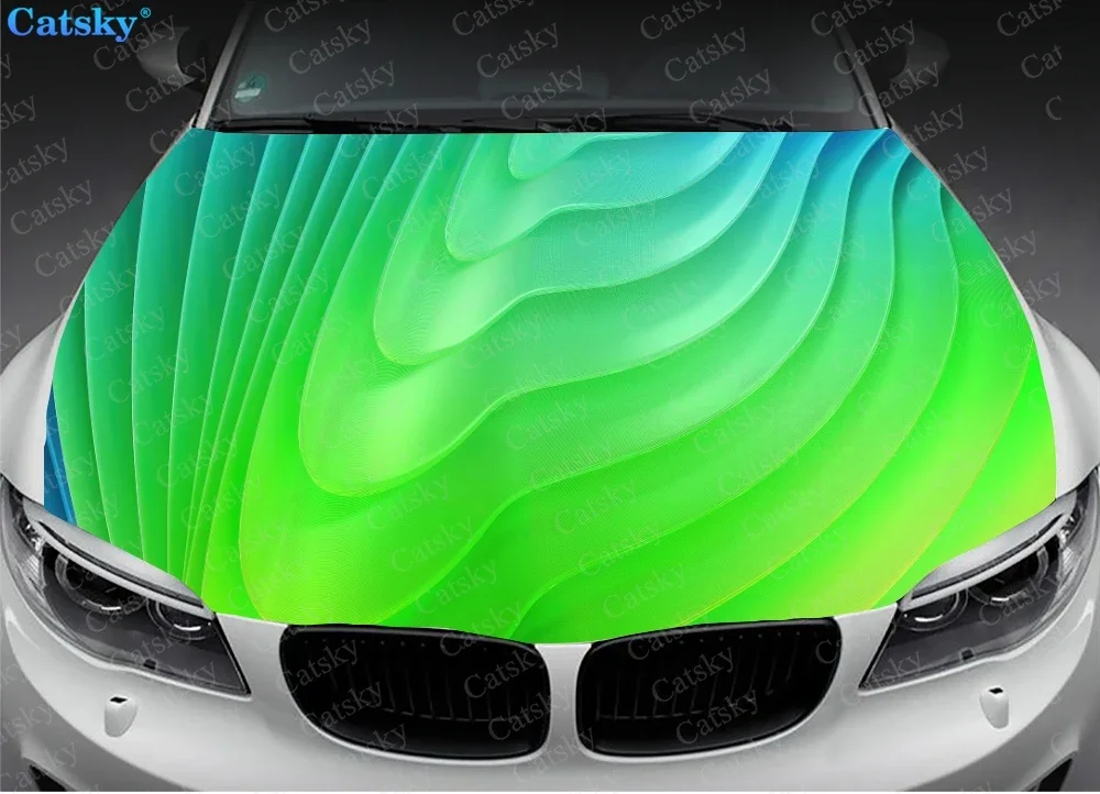 Abstract Shadows Colors Waves Car Hood Vinyl Stickers Wrap Vinyl Film Engine Cover Decals Sticker on Car Auto Accessories