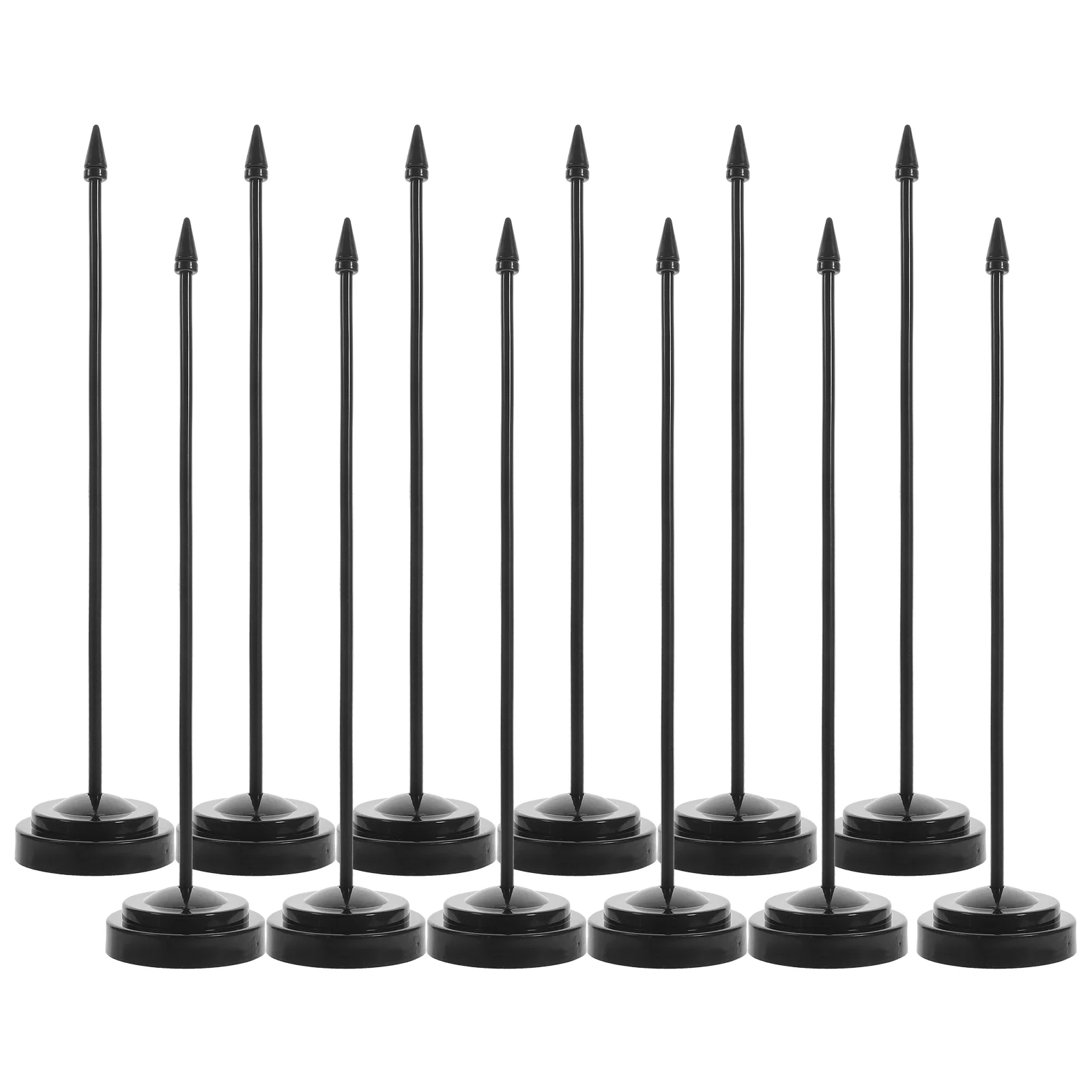 12 Pcs Desk Flag Stand Plastic Stick Poles Flagpole Small Stable Base Office Holder Household Flags