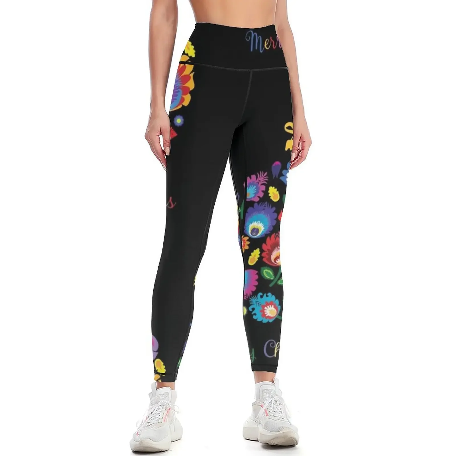 

Folklore Christmas tree Bauble [black] Leggings gym's clothing Women's sports pants push up fitness harem pants Womens Leggings