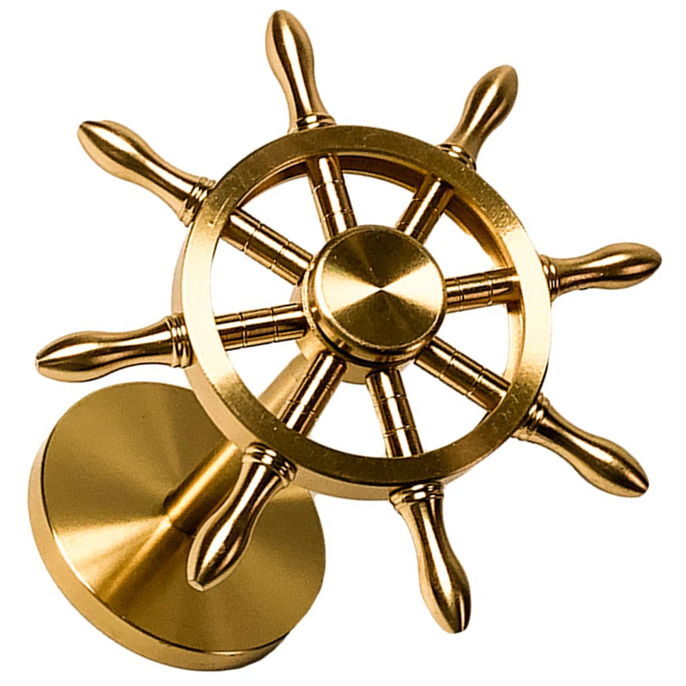 

Brass Rudder Ornaments Marine Model Desktop Decor Mediterranean Style Home Office Accessories Simulated Boat Steering Wheel
