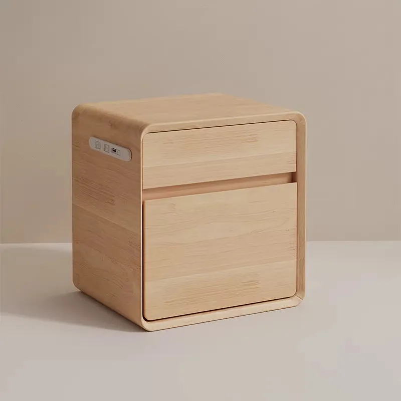 Bedside table Safe integrated household small lock hidden solid wood
