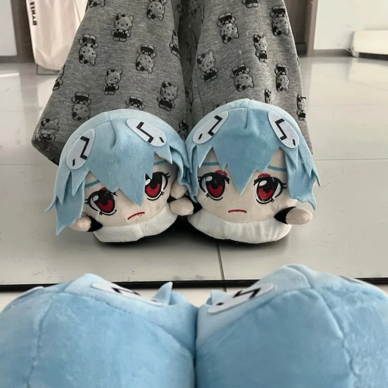 

Аниме Периферийные устройства серии EVA Мультфильм Аянами Рей Большая голова Плюшевые хлопковые туфли Милая девушка Домашняя повседневная теплая хлопковая обувь Подарок на день рождения