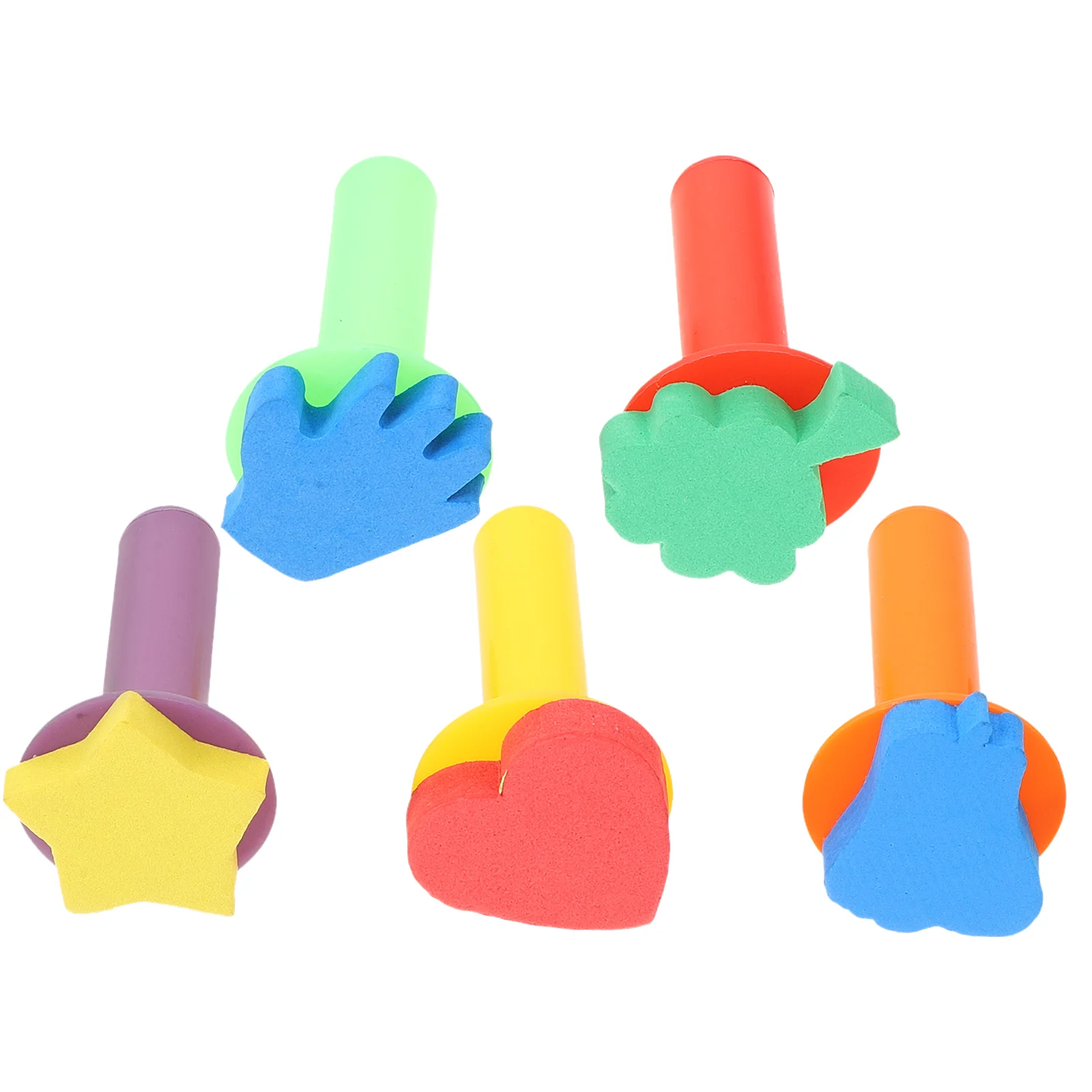 5pcs Adorable Painting Sponges Kids Funny Painting Stamp Kids Drawing Sponges Tools
