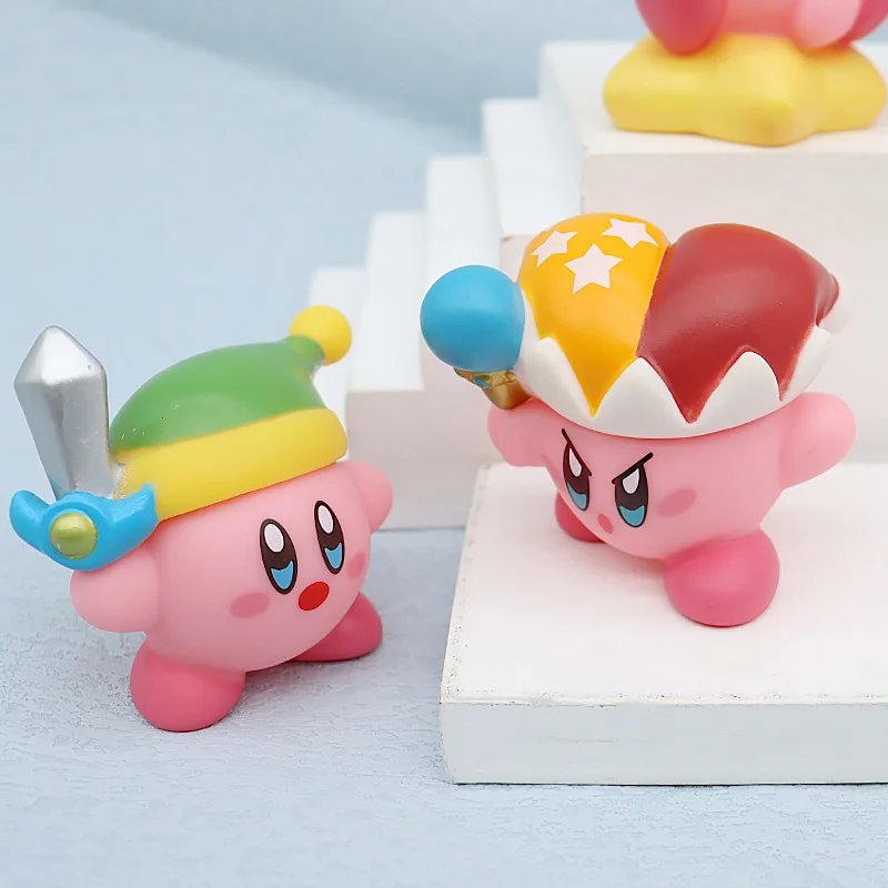 1Pcs Kirby Mini Anime Figure Model Elf Mirror Maze Game Cartoon Kirby Doll Model Ornaments Action Figures Q Version Pvc Mode Toy