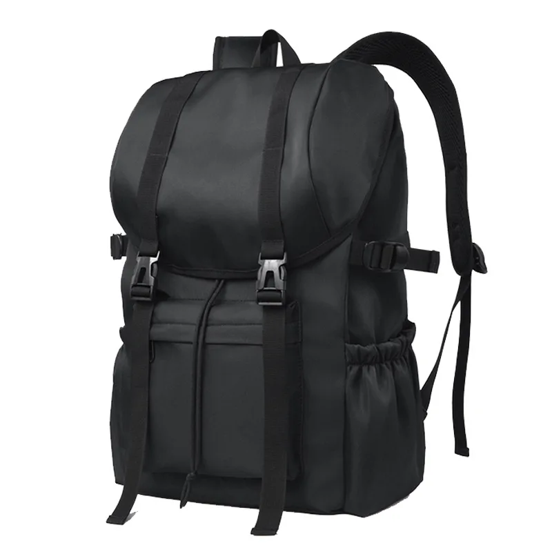 

Black Casual Drawstring Backpack with Water Resistant Fabric and Simple Design Suitable for Daily School Work and Casual Use