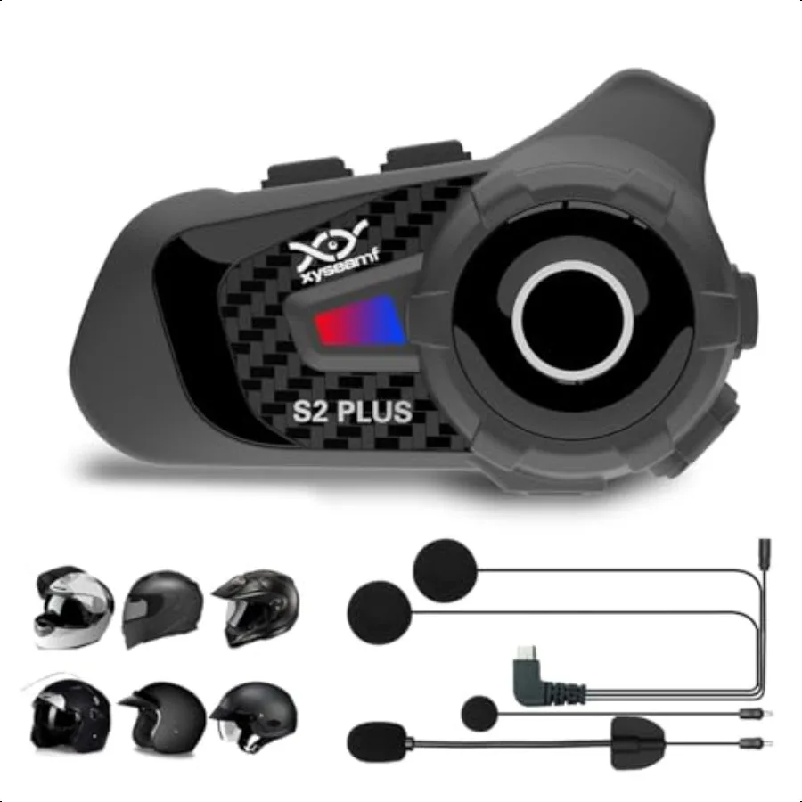 

6 Riders Motorcycle Bluetooth Headset Helmet Bluetooth Intercom with Noise Cancellation FM Radio Universal Communication System