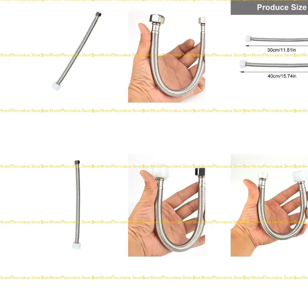 

12PD Stainless Steel Toilet Supply Line Universals Flexible Toilet Connector 3/8inch to 1/2inch Flexible Braided Toilet Hose