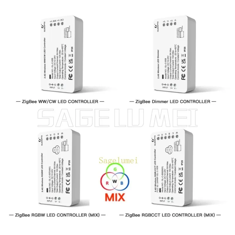 RGB + CCT RGBW WWCW Zigbee3.0 GL-C-006/007/008/009 زيجبي الذكية LED قطاع تحكم التحكم الصوتي العمل مع SmartThings APP اليكسا #6