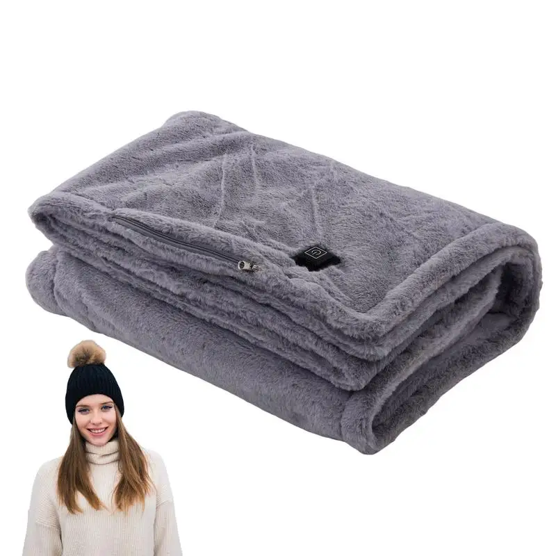 

Heated Throws 59x33.5 Inch Fast Heated Nap Blanket Poncho Wrap Adjustable Electric Lap Blanket Throw Breathable Wearable Blanket