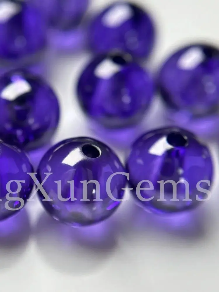 4~14mm Single Hole Beads Spherical Loose CZ  Gems Round Ball Pink Violet Cubic Zirconia Stone for Jewelry DIY