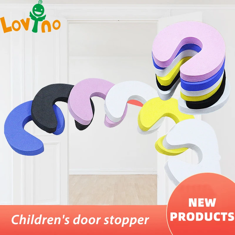 

5PCS EVA C Shape Security Cabinet Locks Door Clip Baby Safety Locks Children Protection Kids Finger Safe Foam Door Stopper