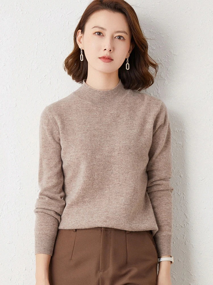 

2025 Women Sweater New Knitting Pullover Long Sleeve Bottom Shirt Slim Turtleneck Sweaters Autumn Winter Soft Blouse Jumpers
