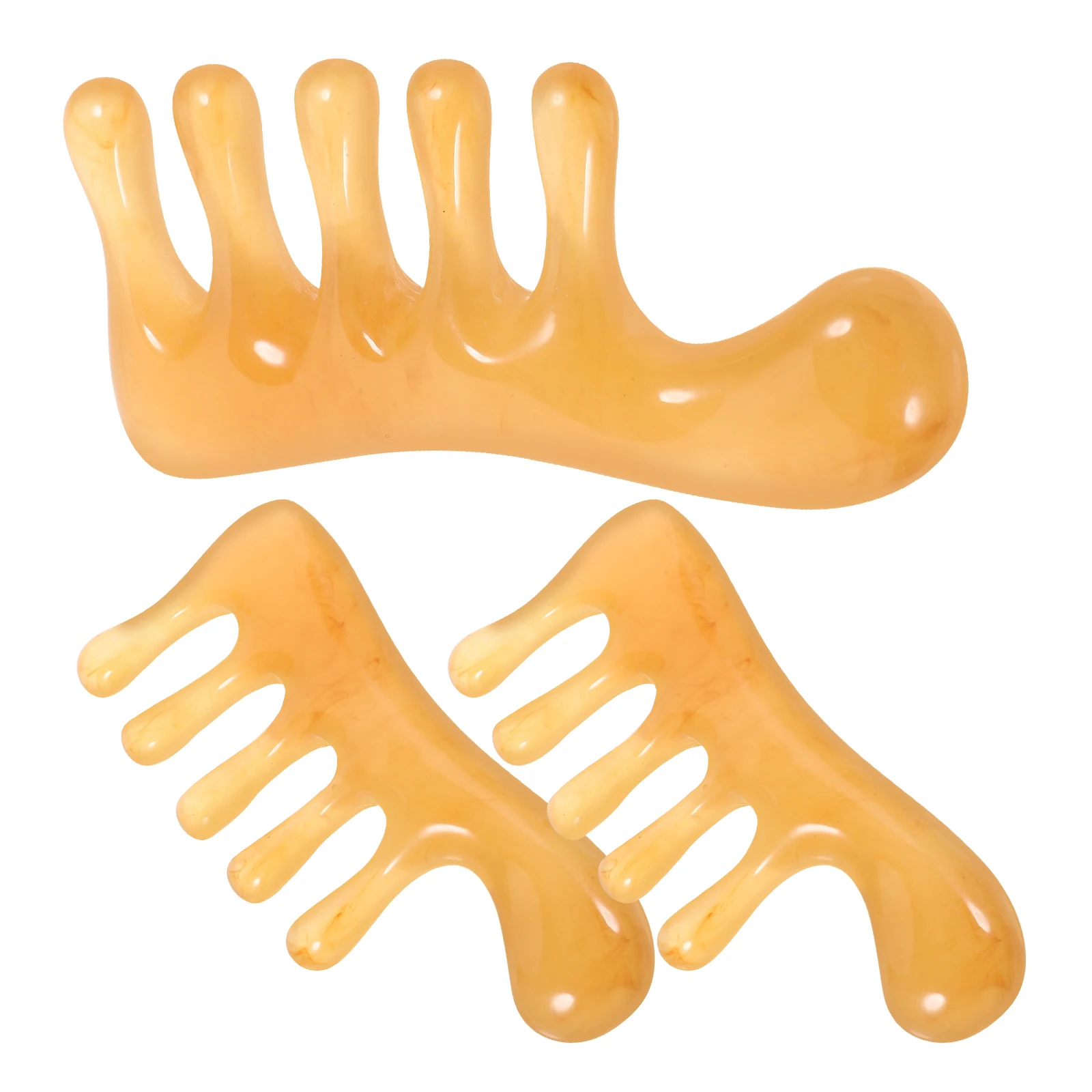 

3Pcs Scraping Comb Wide Tooth Scalp Massage Comb Natural Resin Massager Portable Relaxation Hair Scalp Care Professional Hair
