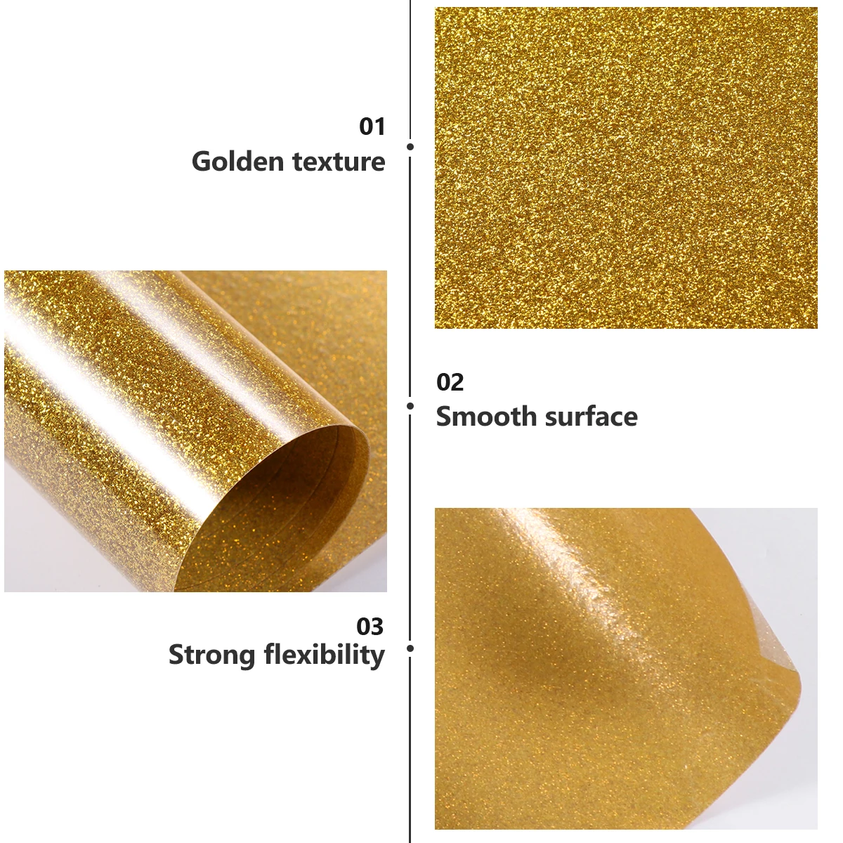

Heat Transfer Film for Clothing DIY T-shirt K1 Gold 150-180 Degrees Elastic Heat Stamping Material Reflective Strip