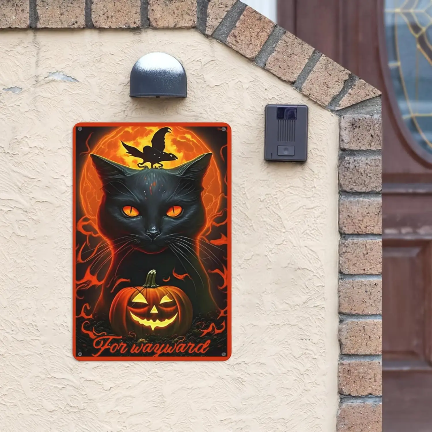 Funny Metal Tin Sign Funny Halloween Sign Uitable For Wall Art Decoration 8x12 Inch For Wayward Cats