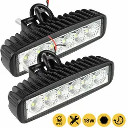 6 LED Car Work Light High Bright Spotlight Universal Offroad Automobile Truck Driving Fog Headlights DRL Driving Lamp 12V
