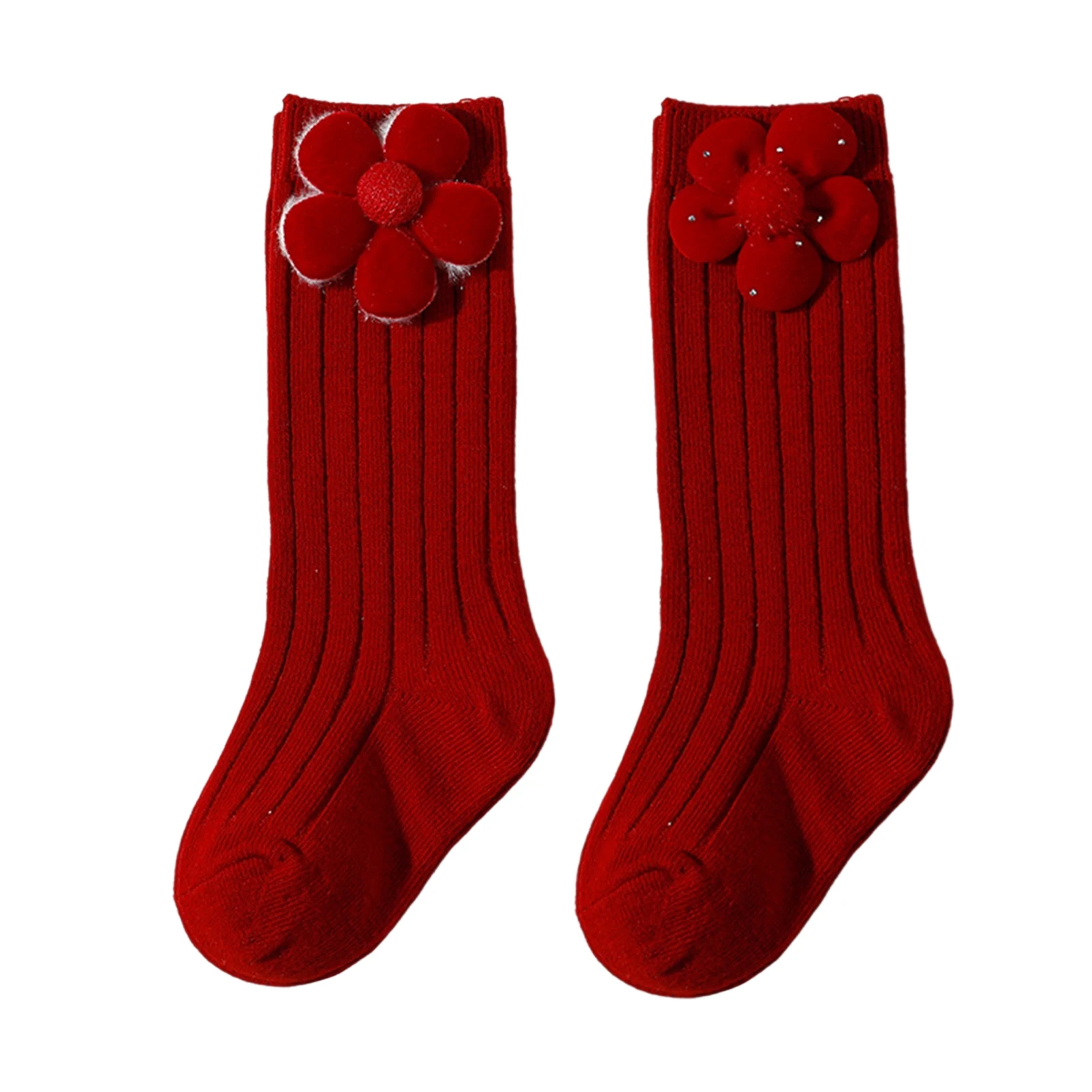 

Suefunskry Baby Girl Knee High Socks Soft Breathable Long Socks 3D Flower Stockings for Toddlers Children