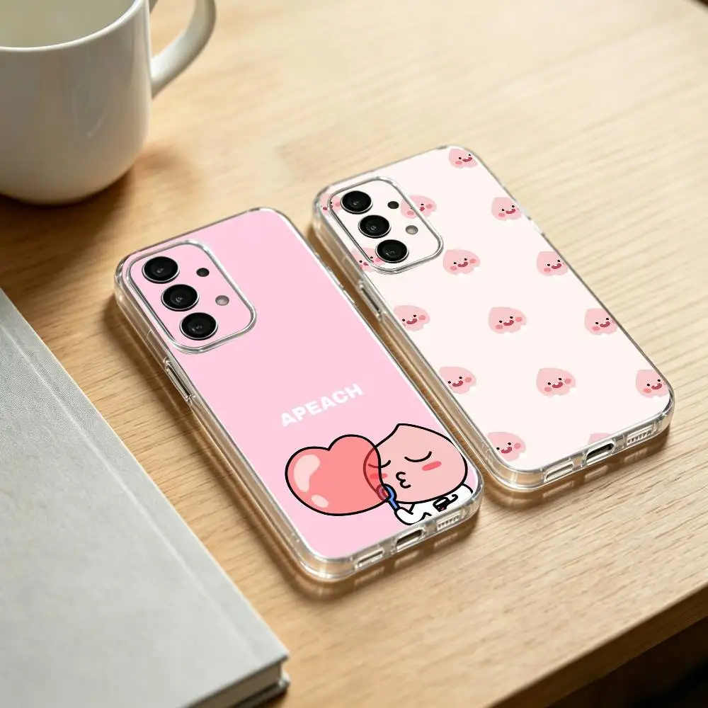 Cute Korean K-Kakao Friends A-Apeach phone Case For Samsung S25,24,21,22,23,30,Ultra,20,Plus,Fe,Lite,Note Transparent Cover