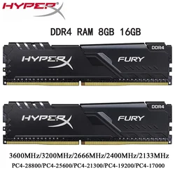 HyperX DDR4 FURY RAM DDR4 4 ГБ 8 ГБ 16 ГБ 32 ГБ 3600 МГц 3200 МГц 2400 2133 2666 МГц память для настольного компьютера