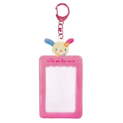 Usahana Photo Card Holder Case Kawaii Cute Bag Keychain Clip Cartoon Bunny Idol Photo Display Pass Case Key Chain Keyring