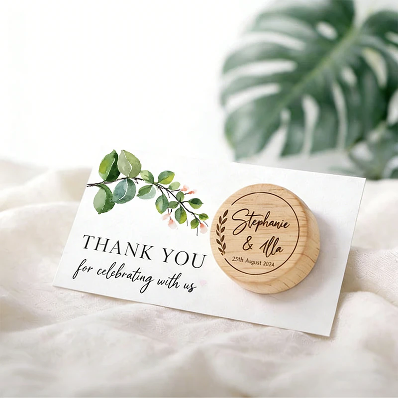 Tapón de Corcho Personalizado para Botellas de Vino con Tarjeta de Agradecimiento, Recuerdo de Boda Personalizado, Regalo para Invitados de Despedida de Soltera