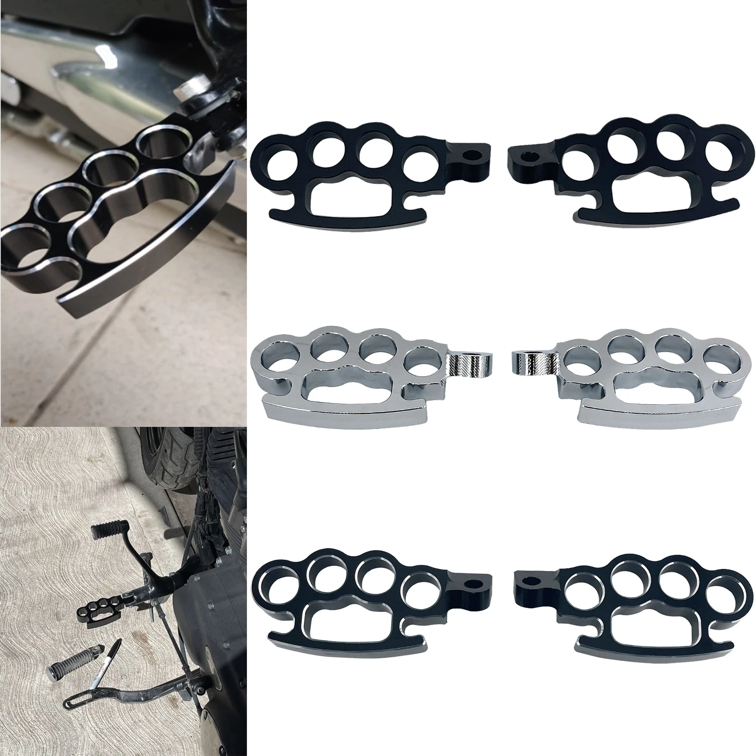 

Universal Motorcycle Male-Mount Footrests Foot Pegs Pedal For Harley Touring Sportster XL883 1200 Dyna Softail V-Rod