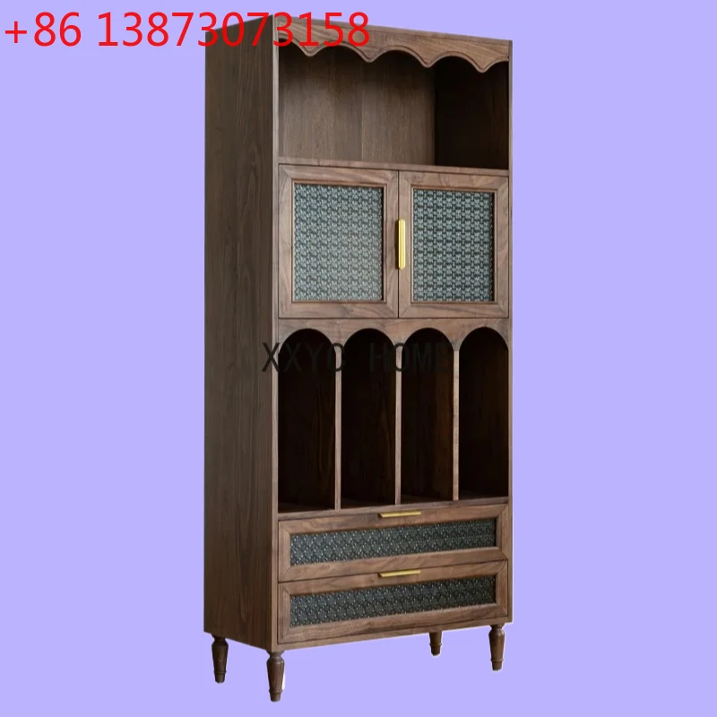 Nordic Retro Locker Integrated Wall Black Walnut