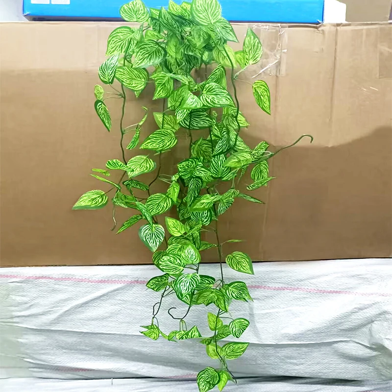 105 cm künstliche Pflanzen Ranken gefälschte grüne Blatt Efeu Kunststoff Wandbehang Faux Scindapsus Crabapple für Hausgarten Hochzeitsdekoration – Detail 15