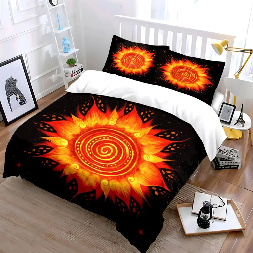 Sunflower Artwork Wall Decor Set Soft Comfortable Duvet Cover Bedding Set Included 1*Duvet Cover & 2*Pillowcases, gift