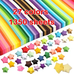 1350 hojas de papel de Origami con forma de estrella, tira de papel de doble cara, estrellas de Origami, decoración colorida, tiras de papel plegables, arte de mano para niños