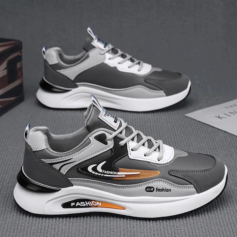 New Spring Autumn Men's Breathable Mesh Sports Shoes Korean Style Lightweight Casual Shoes Soft Bottom Running Wear-resistant