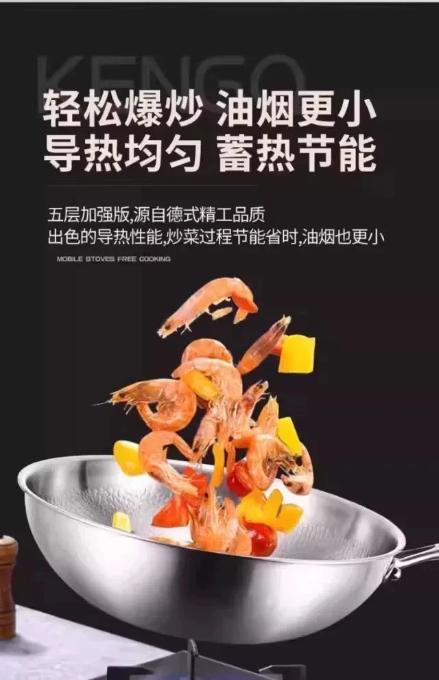 Pure Titanium Pot,Non-stick Titanium Wok with Fish-scale Hammer Pattern,Household Induction Cooker Wok for Healthy Cooking