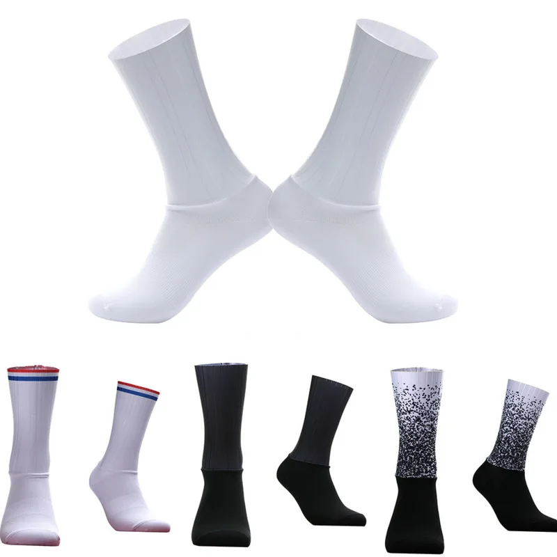 

New 2024 Summer Breathable Bike Cycling Socks Men Women Road Anti Slip Silicone Seamless Aero Socks