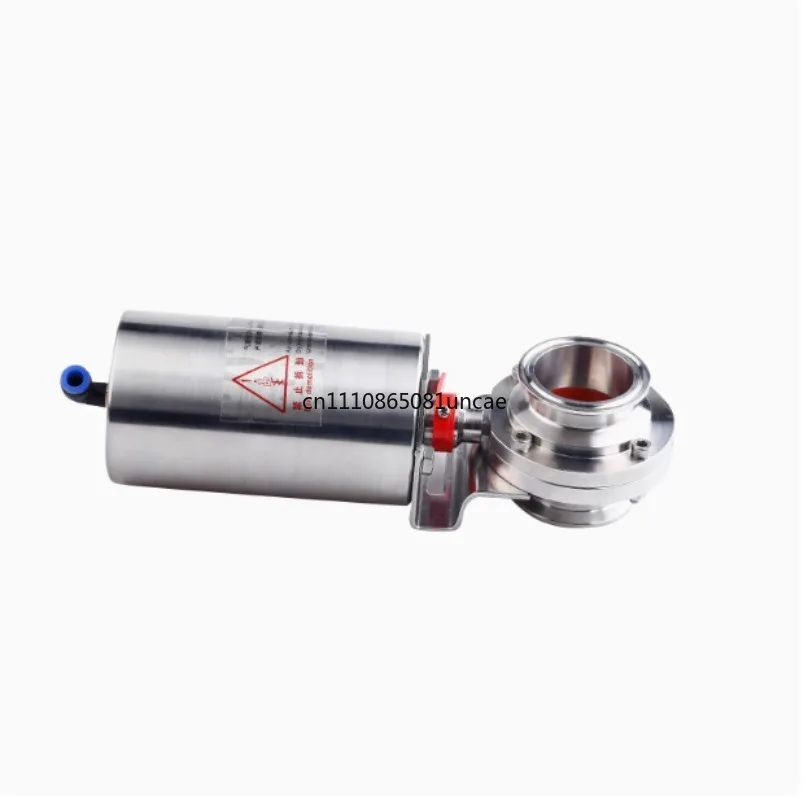 304 Stainless Steel Sanitary Tri Clamp Pneumatic Powder Butterfly Valve Vertical Single Acting Soft Seal