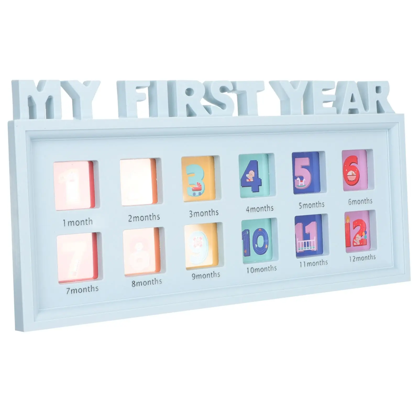 

Baby Shower Keepsake 12 Month Photo Frame Baby Picture Growth Milestone Newborn Girl Boy First Year Memories Clip Frames