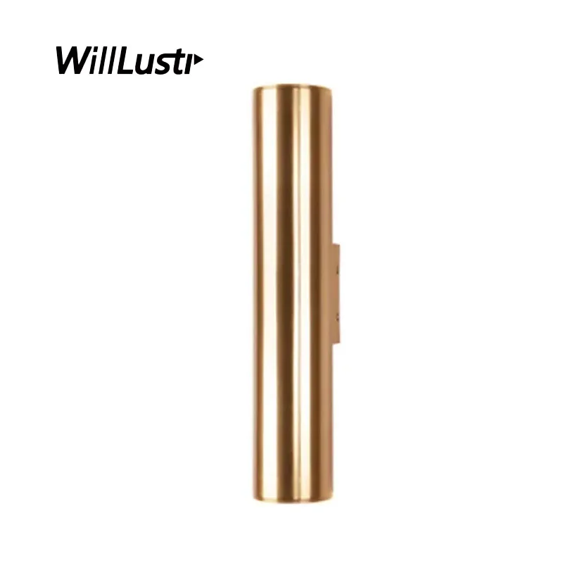 

LED wall lamp aluminum wall sconce metal lamping design lamps champagne gold tube lamp pipe minimalism luxury lamps