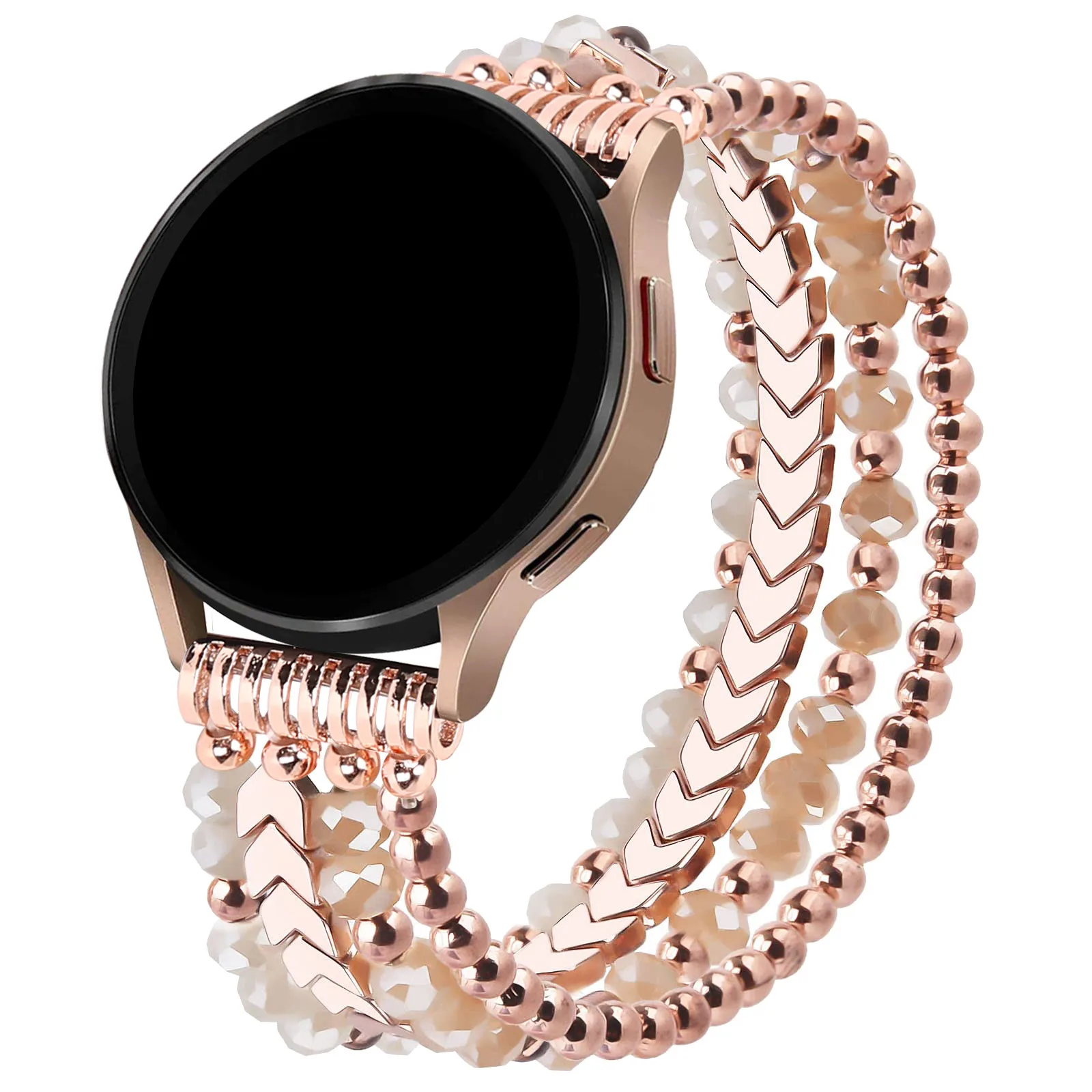 40mm 44mm 42mm 45mm 46mmSuitable for Samsung Galaxy Watch 4/5/Active 2 Strap 20mm Handmade Elastic Beaded Strap Replacement