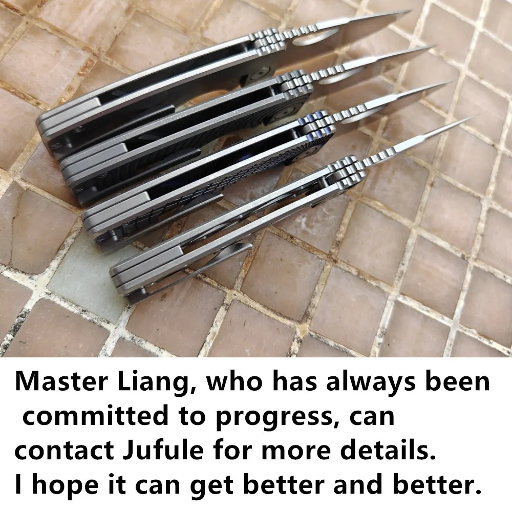 JUFULE 3 "ใบมีด OZ Rosie ไทเทเนียม 60 + HRC 154 ซม.เหล็กเซรามิคแบริ่งพ็อกเก็ต EDC เครื่องมือ Camping Hunt มีดพับกลางแจ้ง