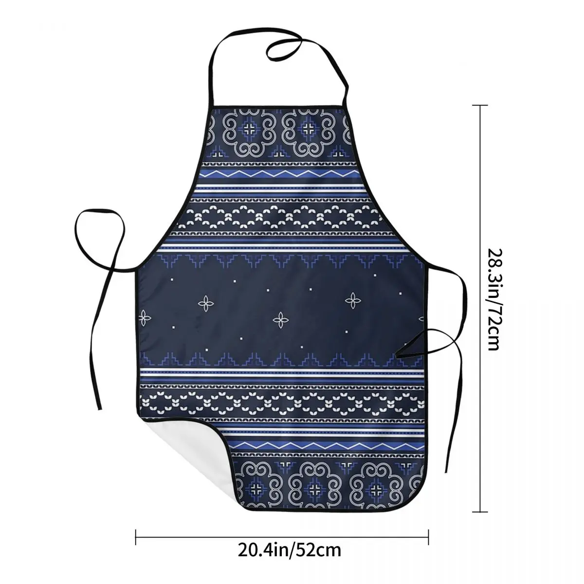 Blue Hmong Winter Wonderland Aprons Chef Cooking Cuisine Tablier Bib Kitchen Cleaning Pinafore for Women Men Gardening