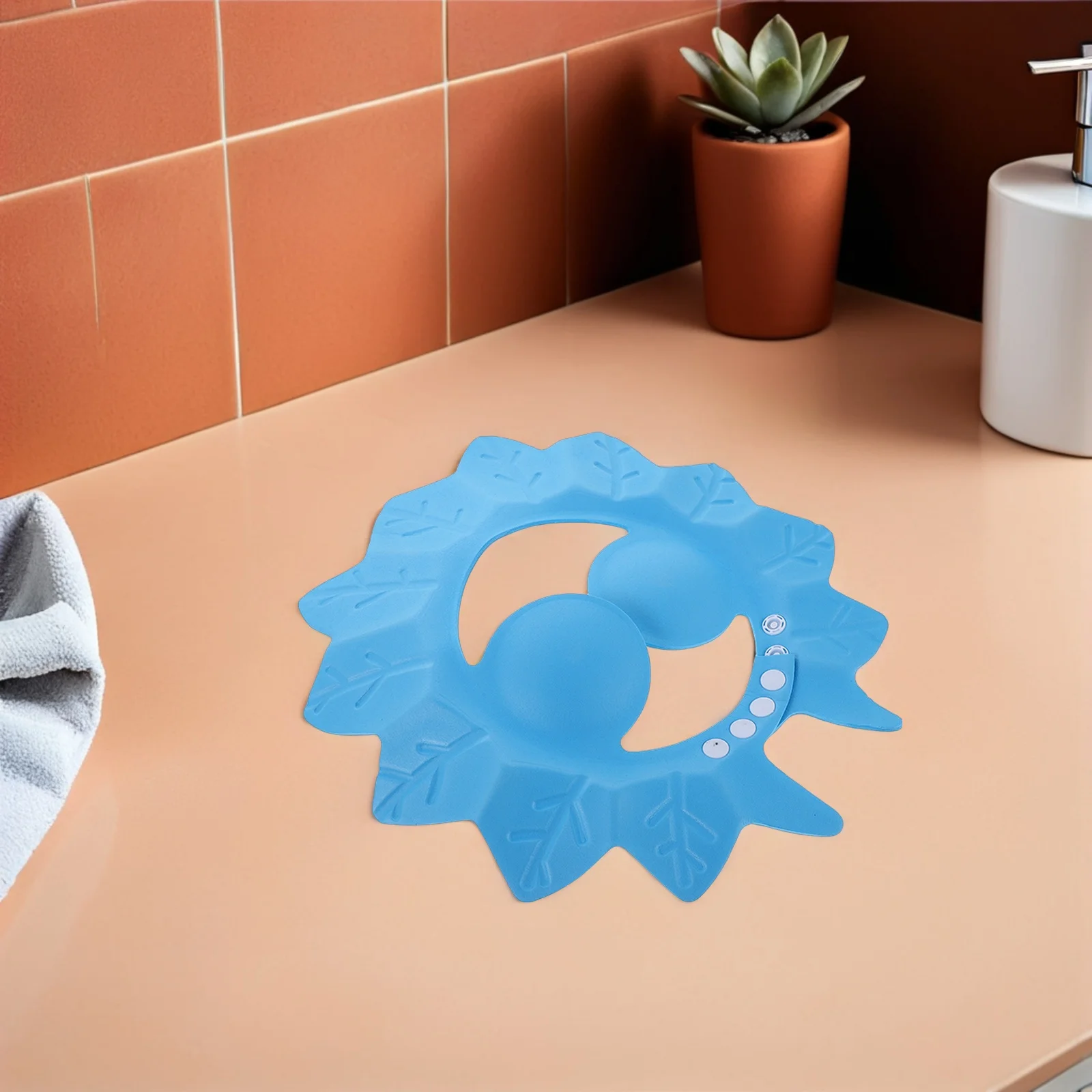 قبعة استحمام للأطفال قابلة لإعادة الاستخدام، قبعة غسيل مقاومة للماء للأطفال، سهلة التنظيف ومتينة، ملحق استحمام للأولاد والبنات