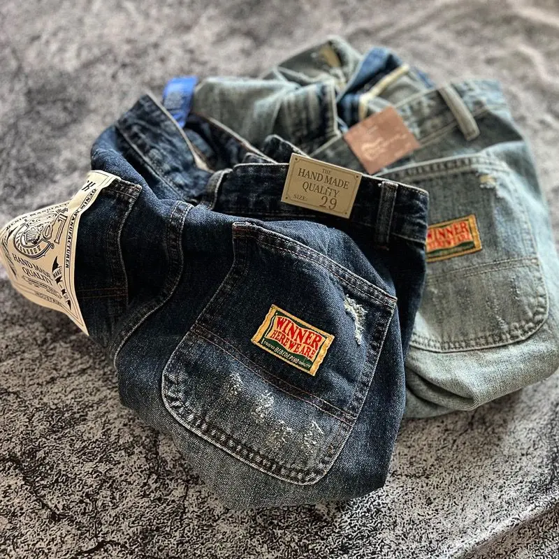 

Модные ретро-шорты в японском стиле, прямые джинсовые шорты из денима, летние, для молодежи