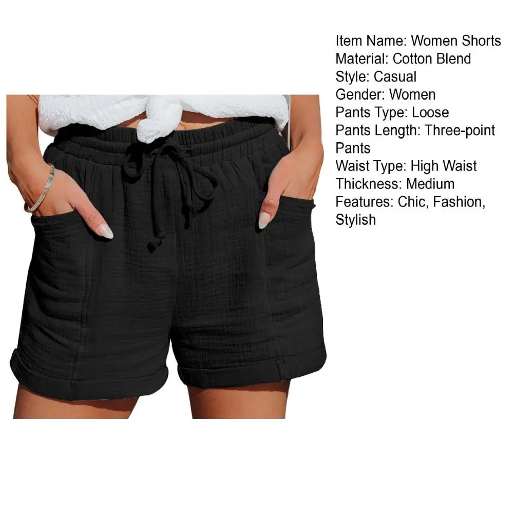 

Women'S Summer Pure Cotton Shorts Solid Color Washed Thin Cotton Comfortable Breathable Shorts High Waisted Shorts with Pockets